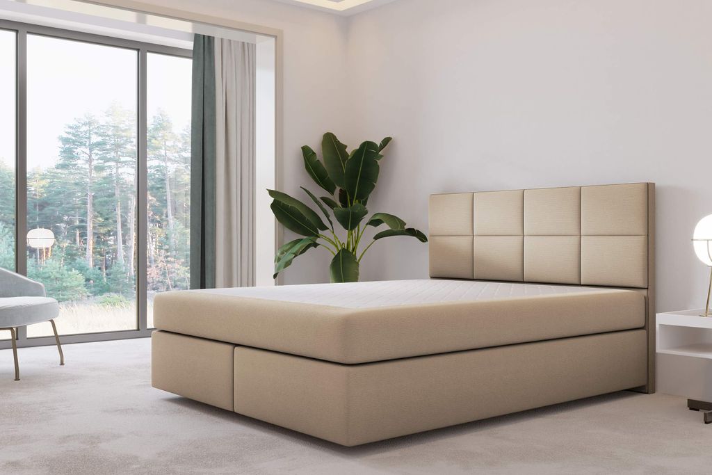TRADA Mallorca Boxspringbett 180x200 Beige Pocket Matratze Produktbild 
