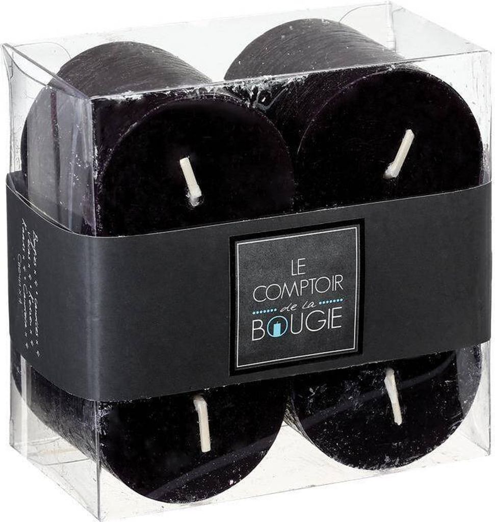 4er-set rustikale kerzen schwarz 60g - Atmosphera créateur d'intérieur
