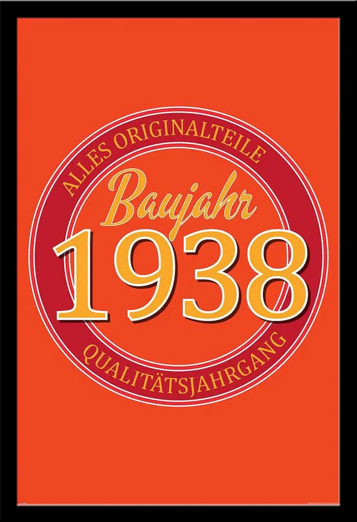 Idea Regalo 1938: Poster Compleanno con Cornice Shinsuke® Acrilico