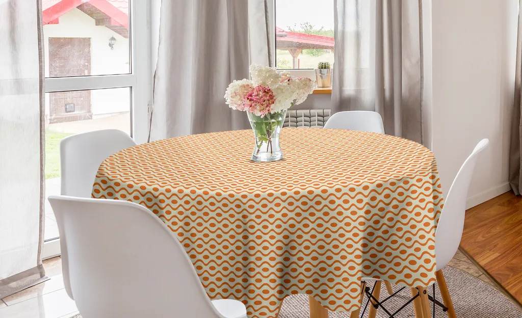 Tovaglia Rotonda Antimacchia 150 cm Vintage ABAKUHAUS Arancio