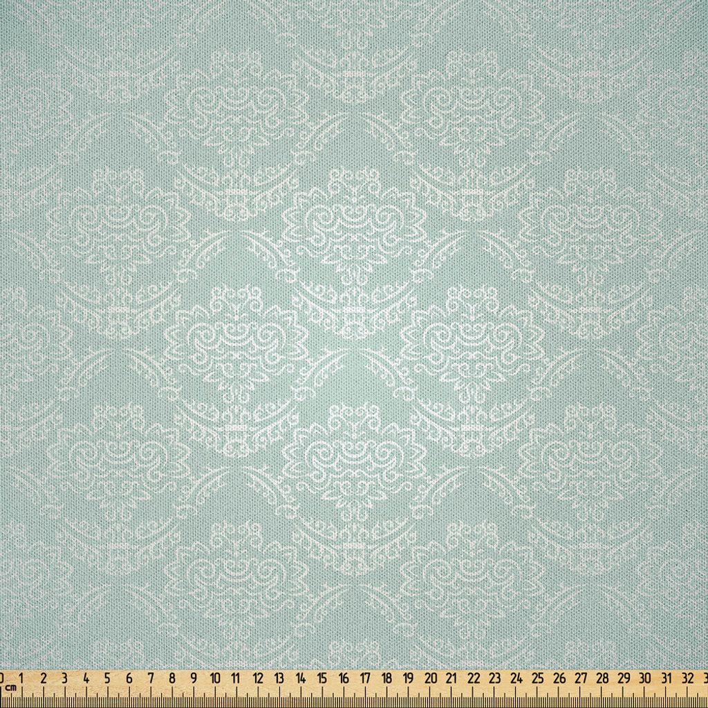 ABAKUHAUS viktorianisch Microfaser Stoff als Meterware , Damast-Art-Weinlese-Muster mit den antiken und barocken Laub-Motiven, 10 M (230 x 1000 cm)...