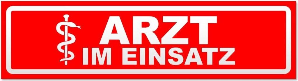 Kiwistar Arzt im Einsatz Motiv 2 invertiert Magnetschild Schild magnetisch - 45cm Rot - Magnetfolie für Auto PKW Kfz