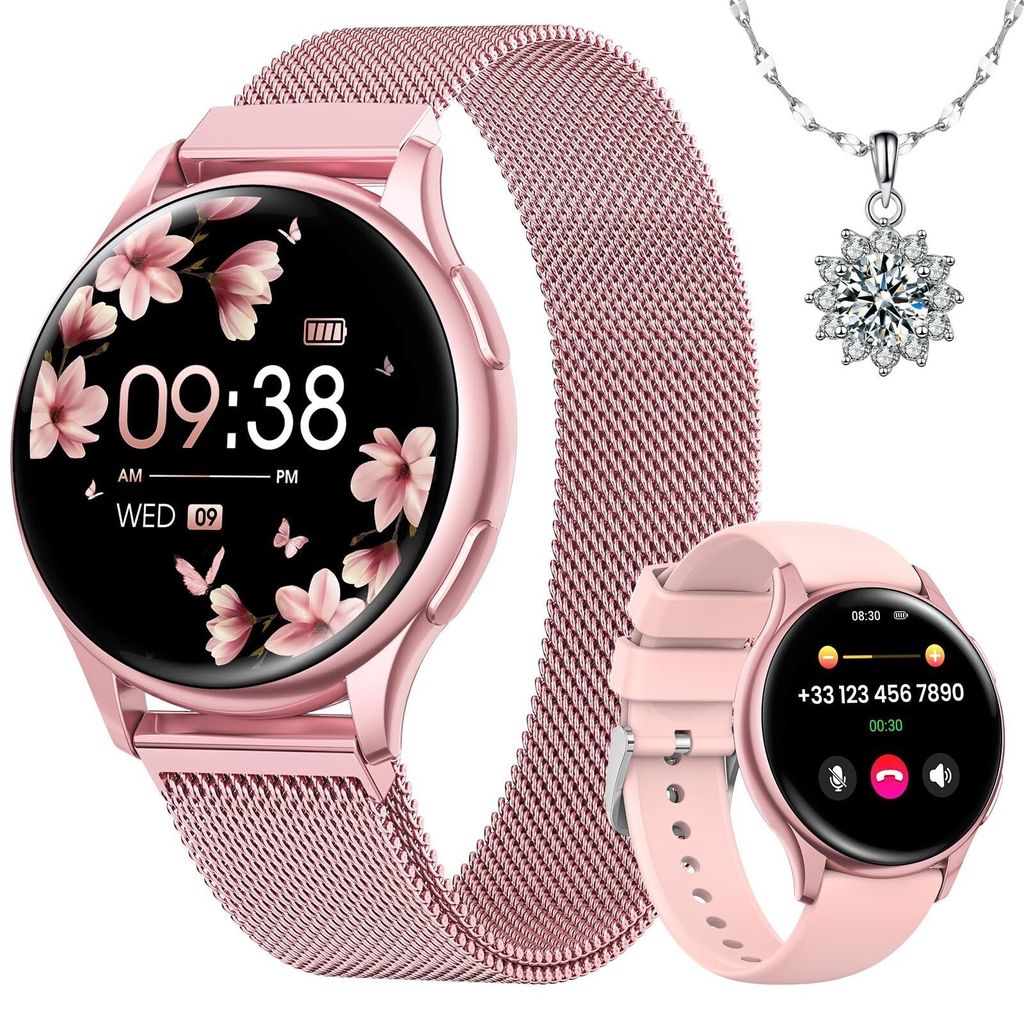 Damen Smartwatch 1,27" mit Anruf, Zyklus-Tracking,120+ Produktbild 