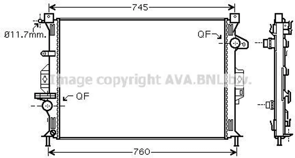 Radiateur moteur PRASCO FDA2423 pour Mondeo IV - OE 1457605 d'origine