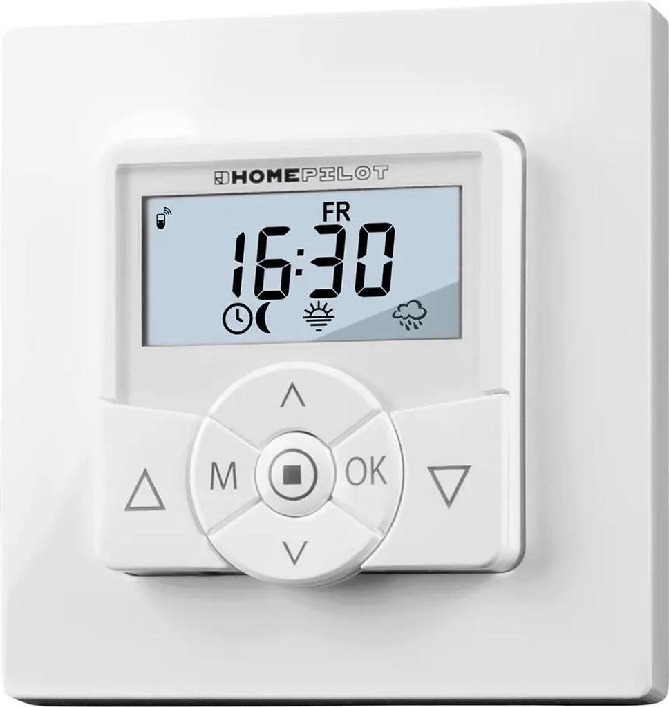 HOMEPILOT smarte Zeitschaltuhr Rolladenschalter programmierbar Display Astrofunktion Alexa via Gateway, Weiß