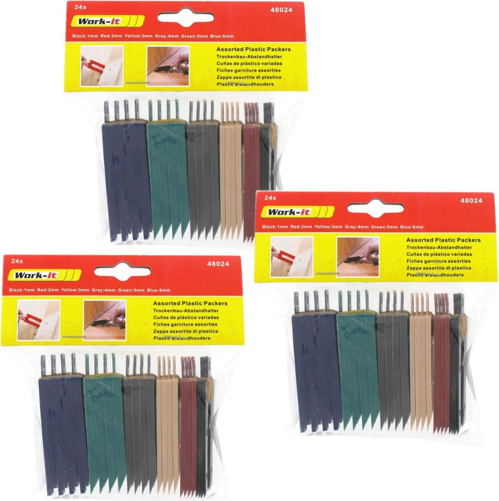 Work-it Unterlegkeile Montagekeile Verlegekeile Distanzkeile Set 72 teilig