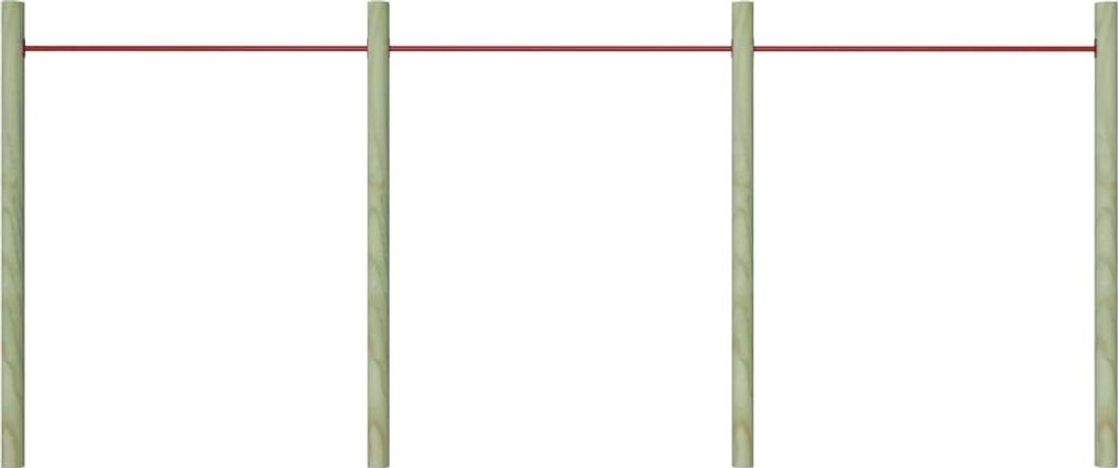 vidaXL Gymnastické tyče 3 ks 125 cm oceľové červené Obrázok produktu 