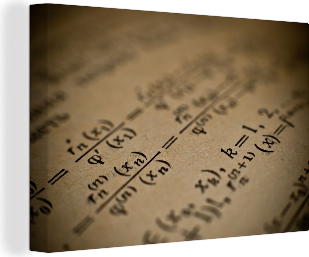 OneMillionCanvasses - Leinwandbilder - 140x90 cm, Mathematische Formeln in einem Buch, Wandbilder Kunstdruck Wanddekoration - Foto auf Leinwand -...