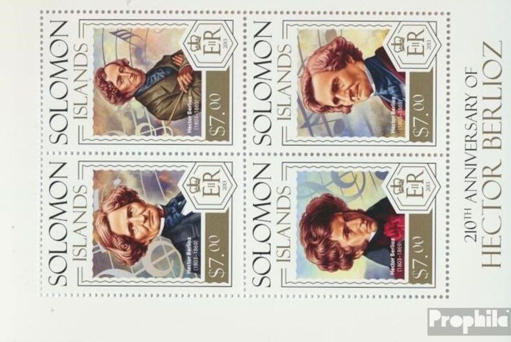 Briefmarken Salomoninseln 2013 Mi 2247-2250 Kleinbogen (kompl. Ausg.) postfrisch Hektor Berlioz