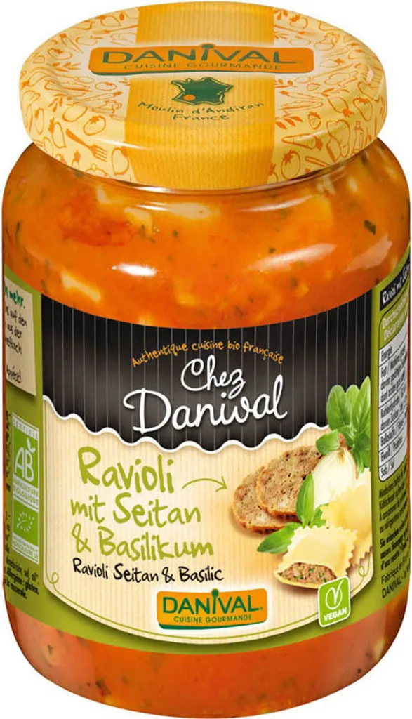 Raviolis végétaux au seitan en sauce tomate - Lot de 6 boîtes 670g
