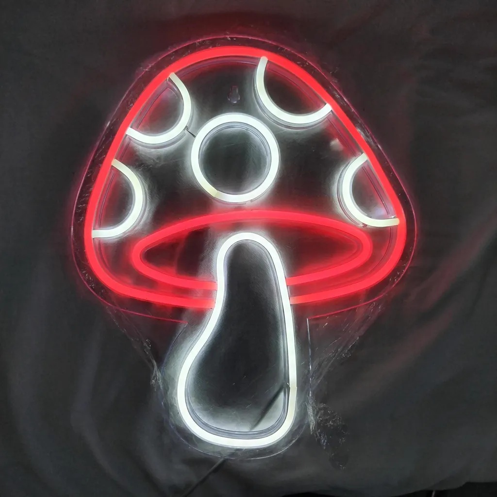 Lampe Décorative Néon LED Rouge et Blanc - Design Amanite 33cm x 27cm - 2