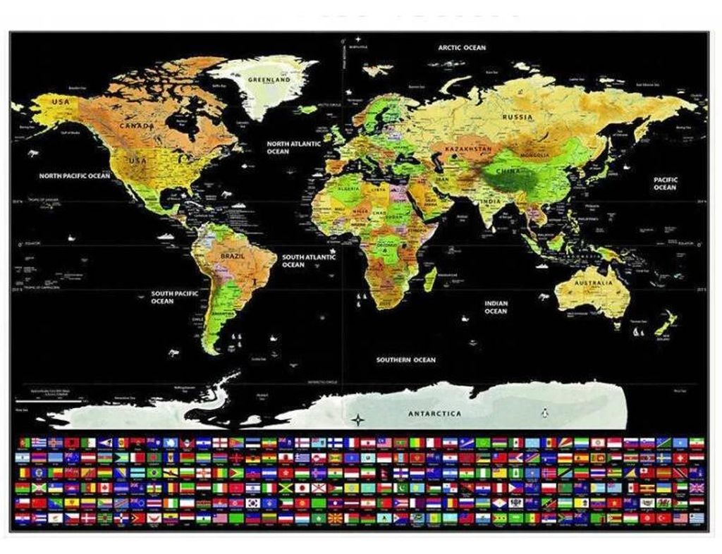 Malatec Große Rubbelkarte der Welt mit Flaggen Deluxe 82 x Produktbild 