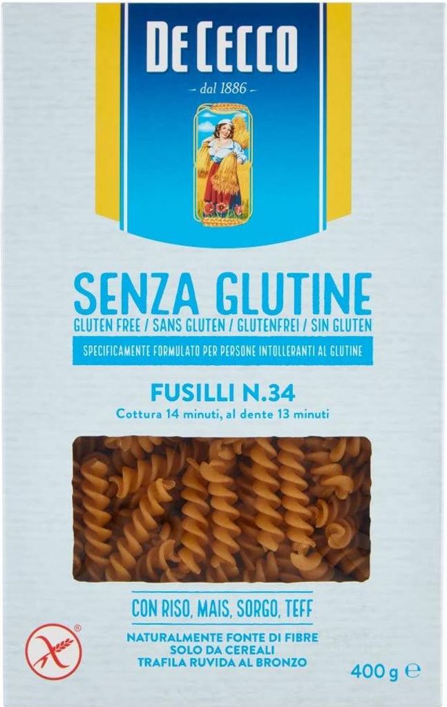 14x De Cecco Fusilli senza Glutine No. 34 Glutenfrei pasta nudeln 400G + Italian Gourmet polpa 400g