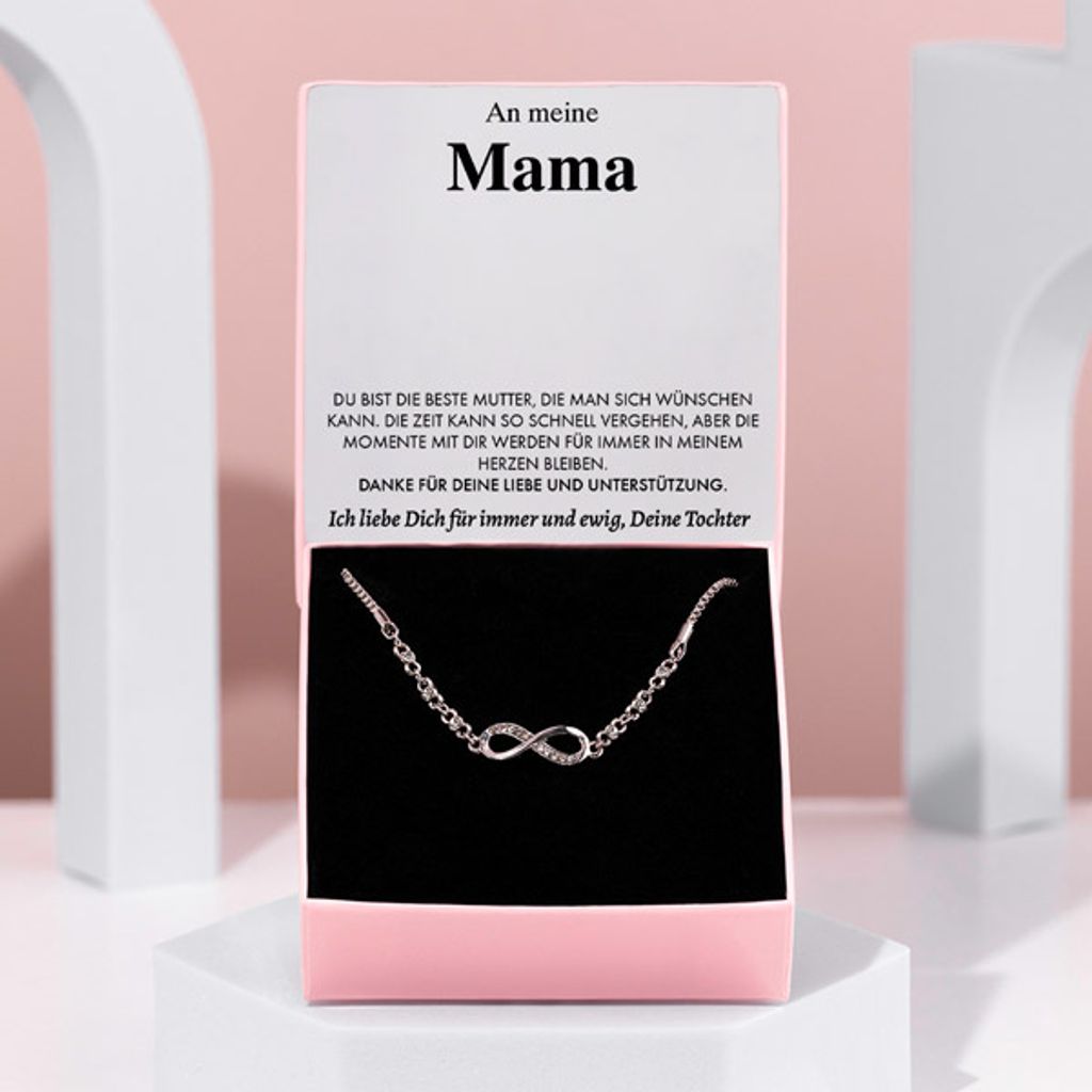 An meine Mama - Armband mit kubischen Zirkonia Kristallen Produktbild 