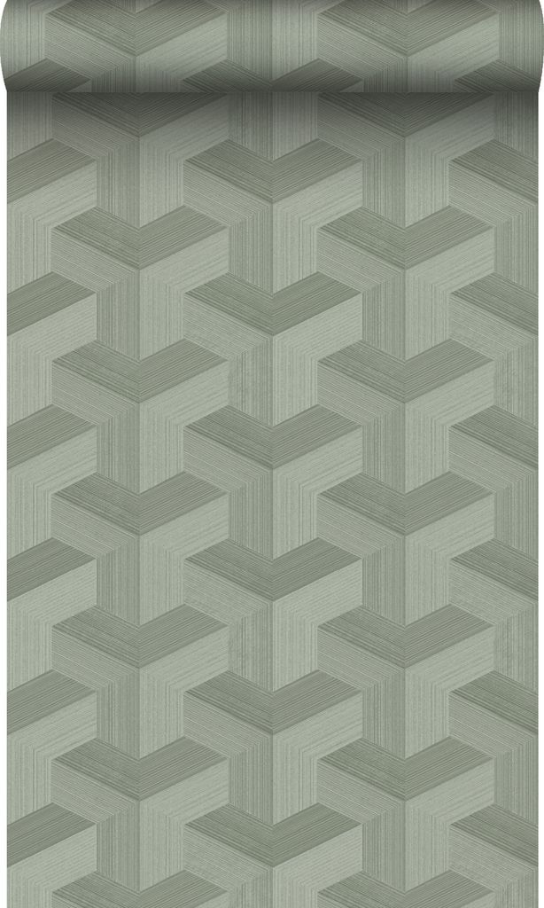 Origin Wallcoverings Tapete 3D-Muster Graugrün 50 x 900 cm