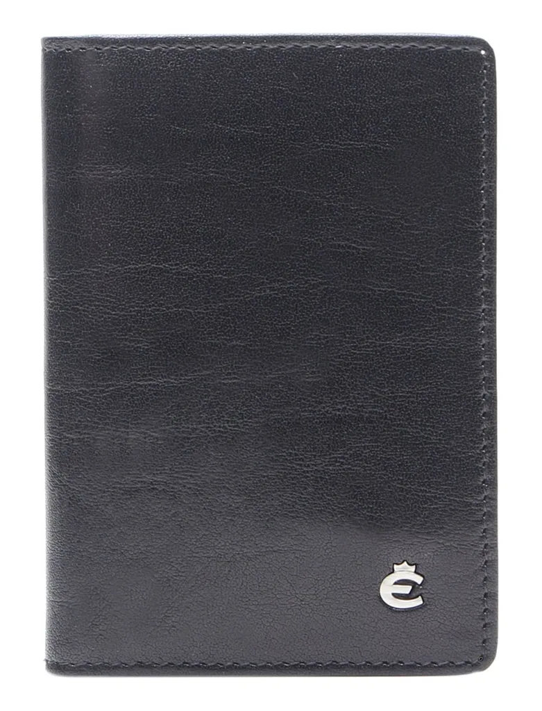 Esquire Étui Carte de Crédit Cuir Toscana Noir avec Système de Rangement