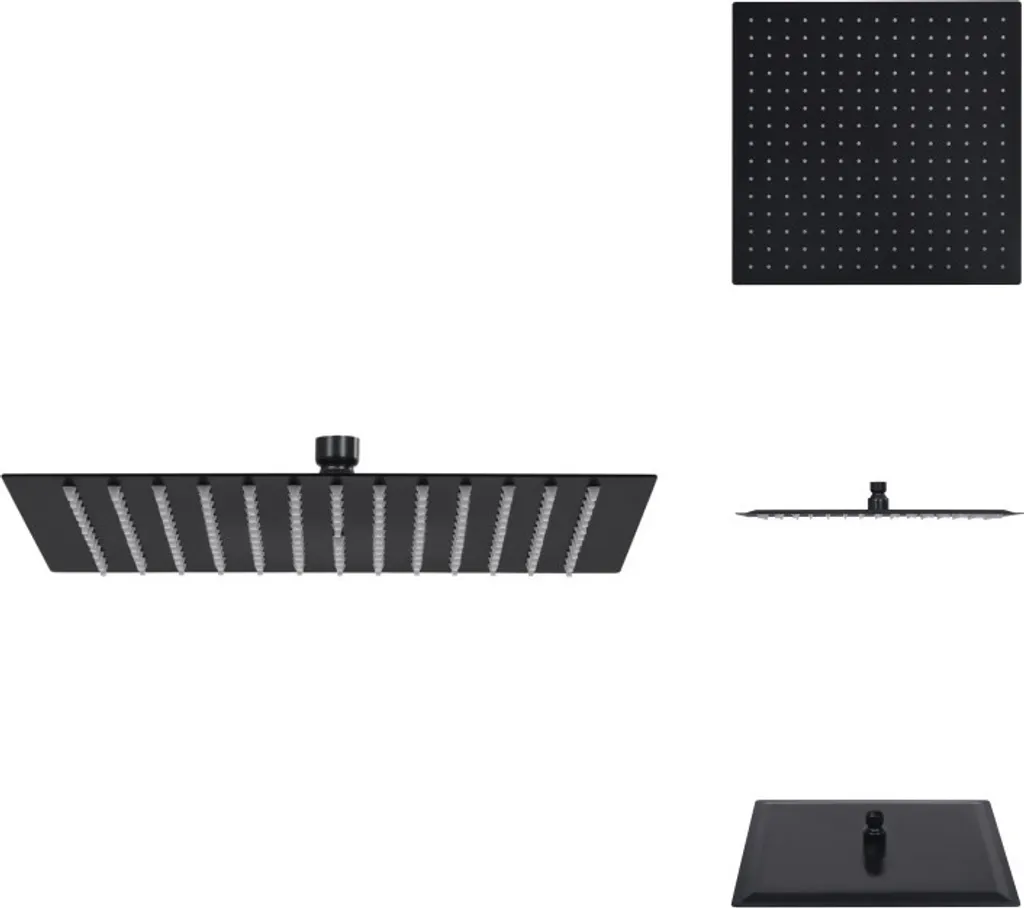 Soffione Doccia 40x40 Nero Inox vidaXL Offerta | Prezzo Imbattibile
