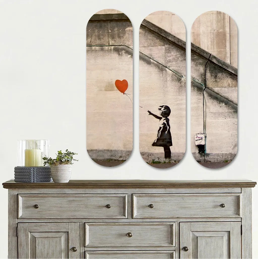 Wallity 3KY3784 Set 3 Quadri Decorativi in Legno MDF Multicolore