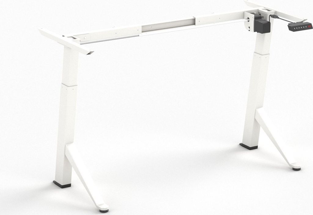 Worktrainer - YDesk Höhenverstellbarer Schreibtisch - Elektrisches Gestell - Höhe 70 - 115 cm - Breite 110 - 160 cm - Weiß - Memory Funktion