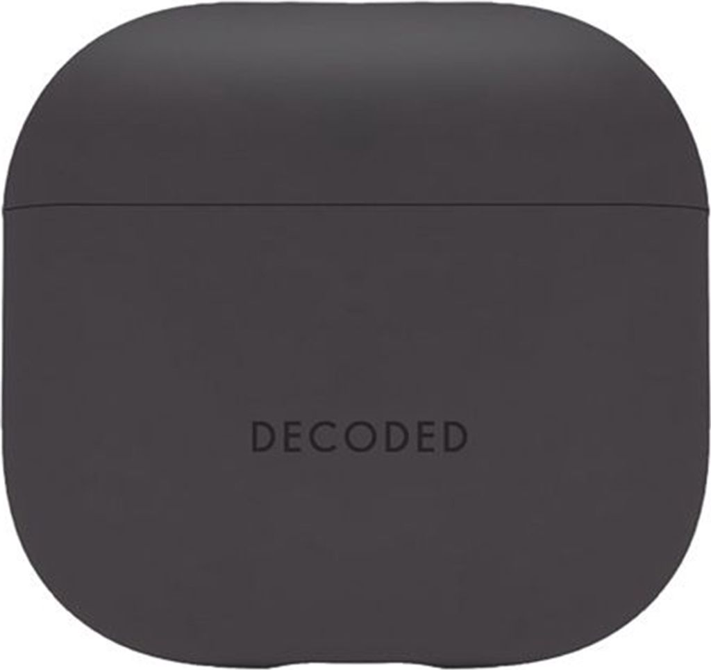 Decoded, Stoßfeste Silikonhülle für AirPods 4 mit LED-Anzeige, Schwarz