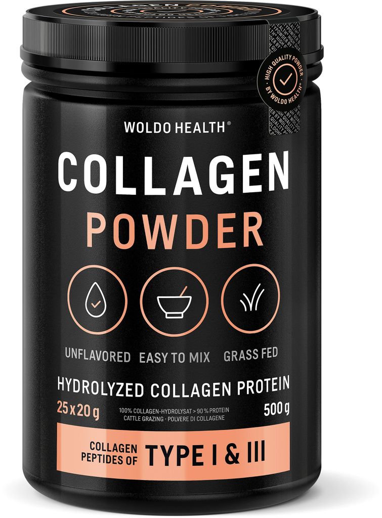 WoldoHealth Kollagen Pulver 500g Typ I & III Hydrolysiertes Produktbild  KI-generiertes Bild