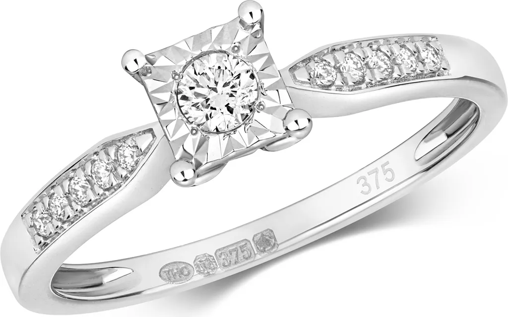 Bague solitaire or blanc et diamant 0.10ct : l'éclat durable à prix maîtrisé