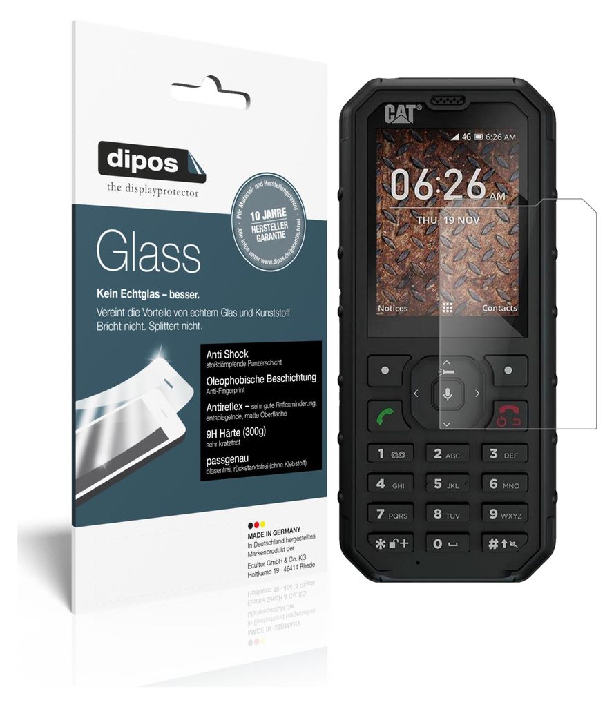 2x Schutzfolie für Caterpillar CAT B35 matt - Anti-Shock 9H Folie dipos Glass