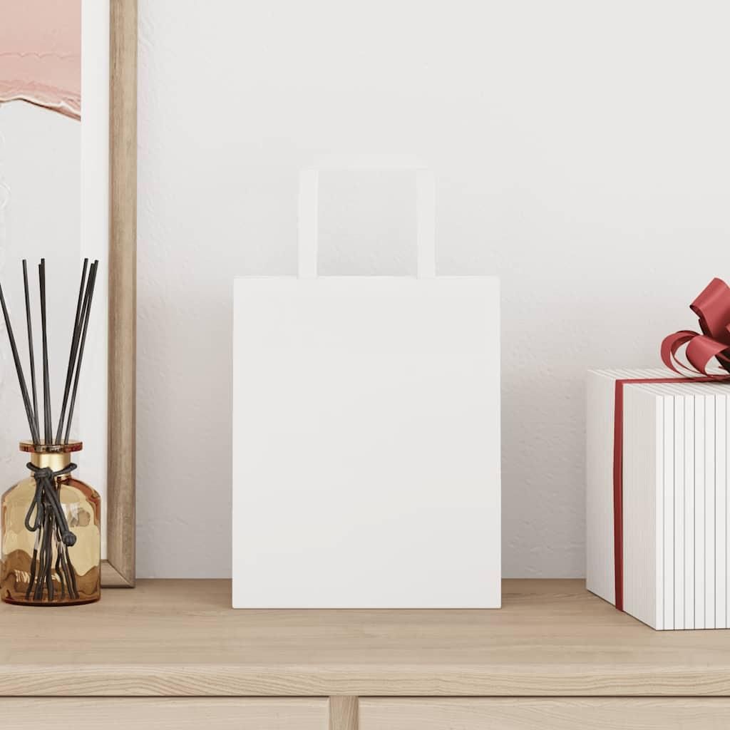 vidaXL Papiertragetaschen 250 Stk. mit Henkeln Weiß 18x8x22 cm