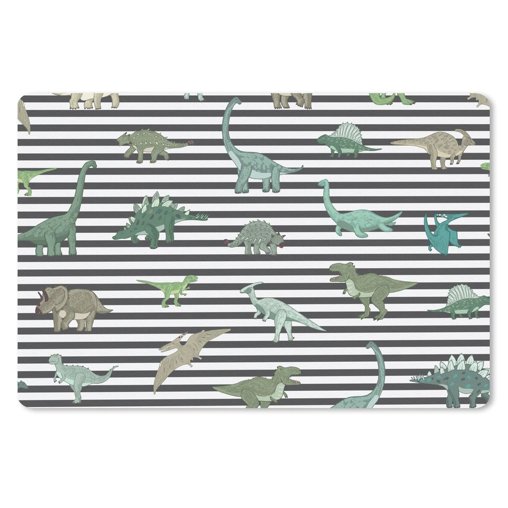 MuchoWow Schreibtischunterlage Kinderzimmer - Dinosaurier - Schwarz - Jungen - Mädchen - Kinder 60x40 cm - XXL Mauspad - Großes Mauspad