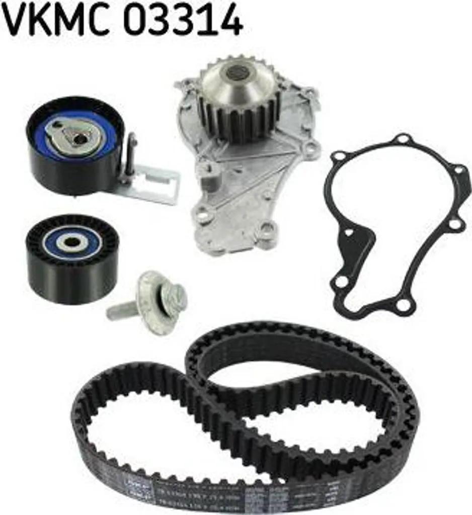 Kit courroie dentée et pompe à eau SKF durable pour moteurs 206 et 2008