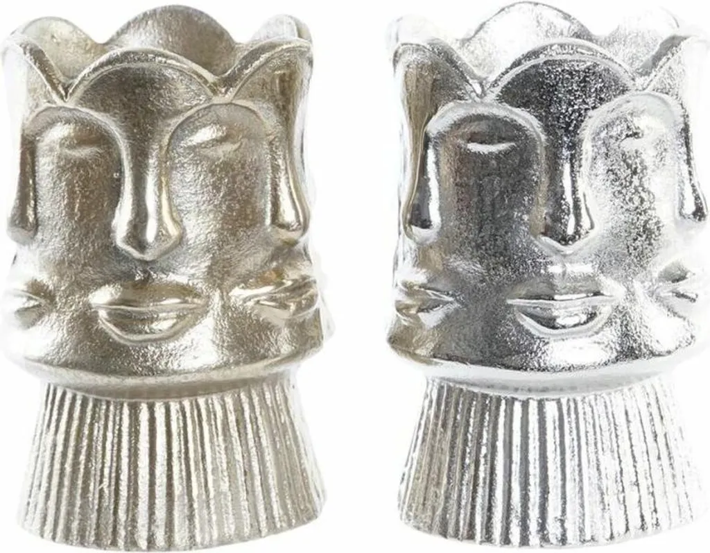 Vase décoratif moderne incassable en aluminium or et argent 17 cm - 2pcs