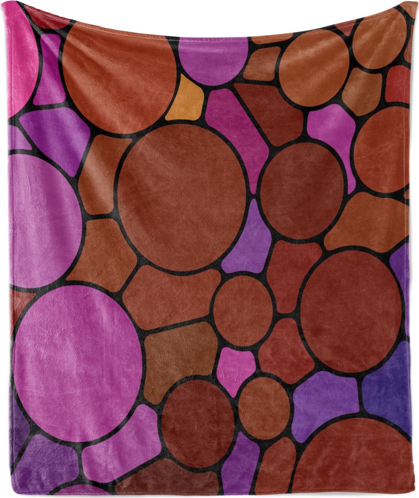 ABAKUHAUS Abstrakt Weich Flanell Fleece Decke, Kontinuierliche Runde Blots, Gemütlicher Plüsch für den Innen- und Außenbereich, 125 x 175 cm, R...