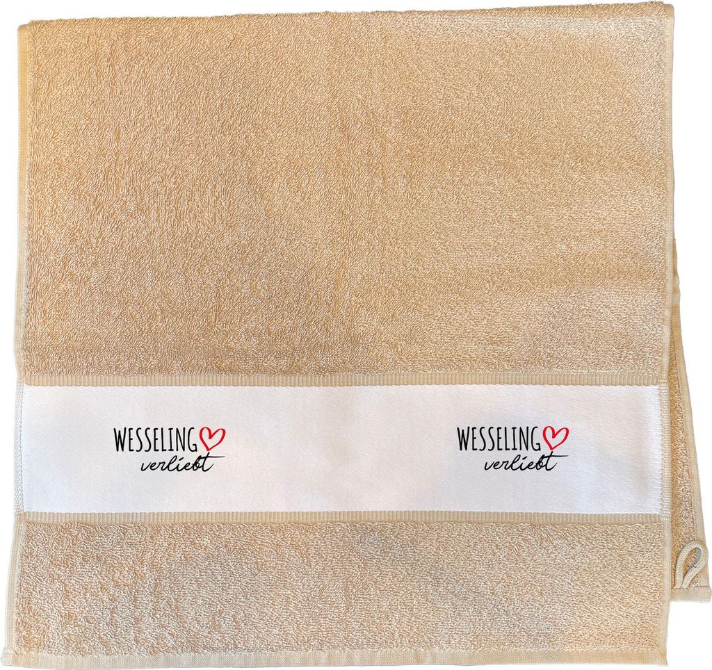 Huuraa Handtuch Wesseling verliebt 50x100cm Sand Baumwolle Handtuch Geschenkidee
