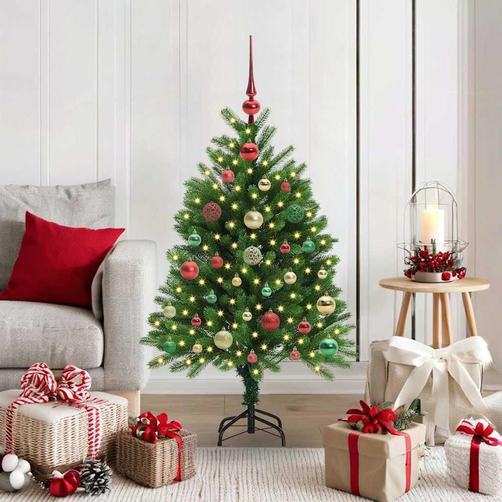 "WINTER SALE"Weihnachtsbaum mit 150 LEDs - CLORIS - mit Ständer Grün 120cm PE DE309708 - Künstliche Weihnachtsbäume