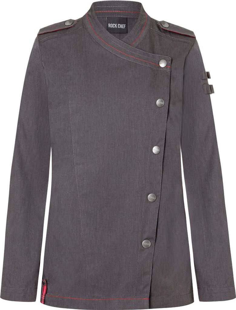 KARLOWSKY Damen Kochjacke Denim-Style ROCK-CHEF -Stage2 Schwarz 58