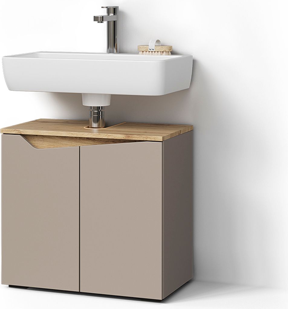 Waschbeckenunterschrank Livinity Timavo Greige 60 x 57.5 cm Produktbild 