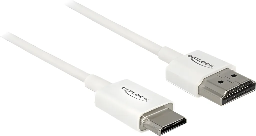 Cavo Mini HDMI Delock 1 Metro | 4K UHD Bianco/Nero Slim High Quality
