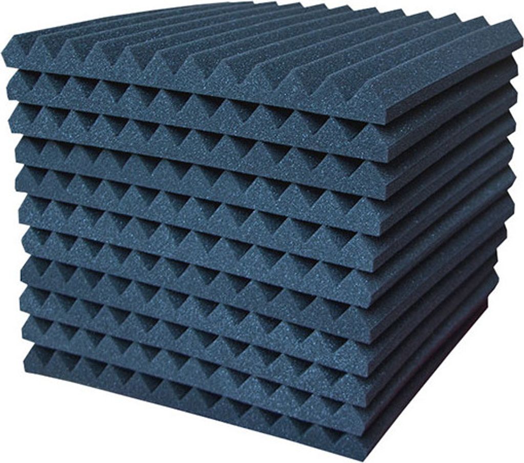 INF Schallabsorbierende Schaumstoffplatten Schwarz L 12er-Packung