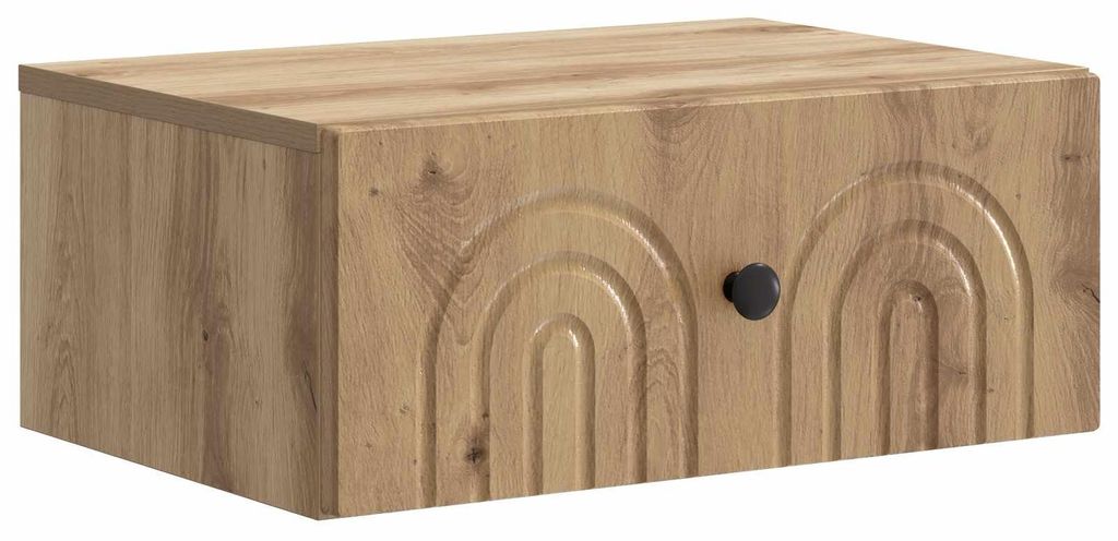 "2026 Moderne"Wandmontierter Nachttisch(1 pc) elegantes Design - Nachtschrank - für Schlafzimmer - Artisan-Eiche 49x34,5x20cm - Nachttische & -sch...