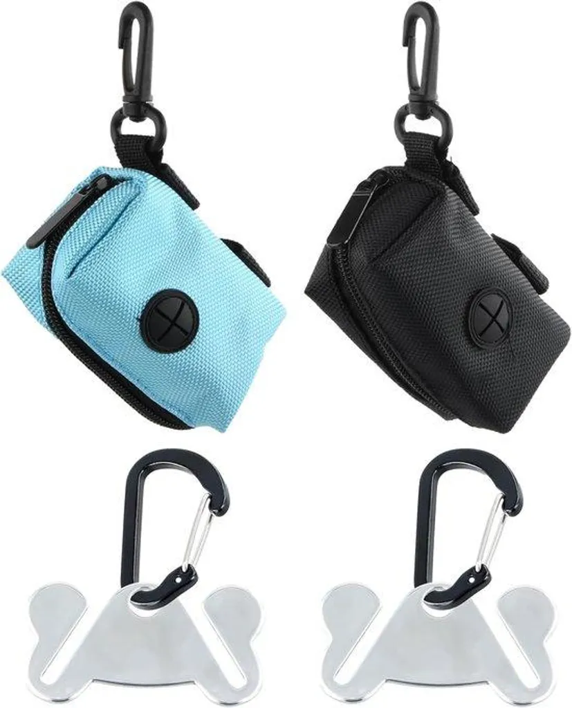 Distributeur de sacs à crottes zippé avec attache rapide pour harnais