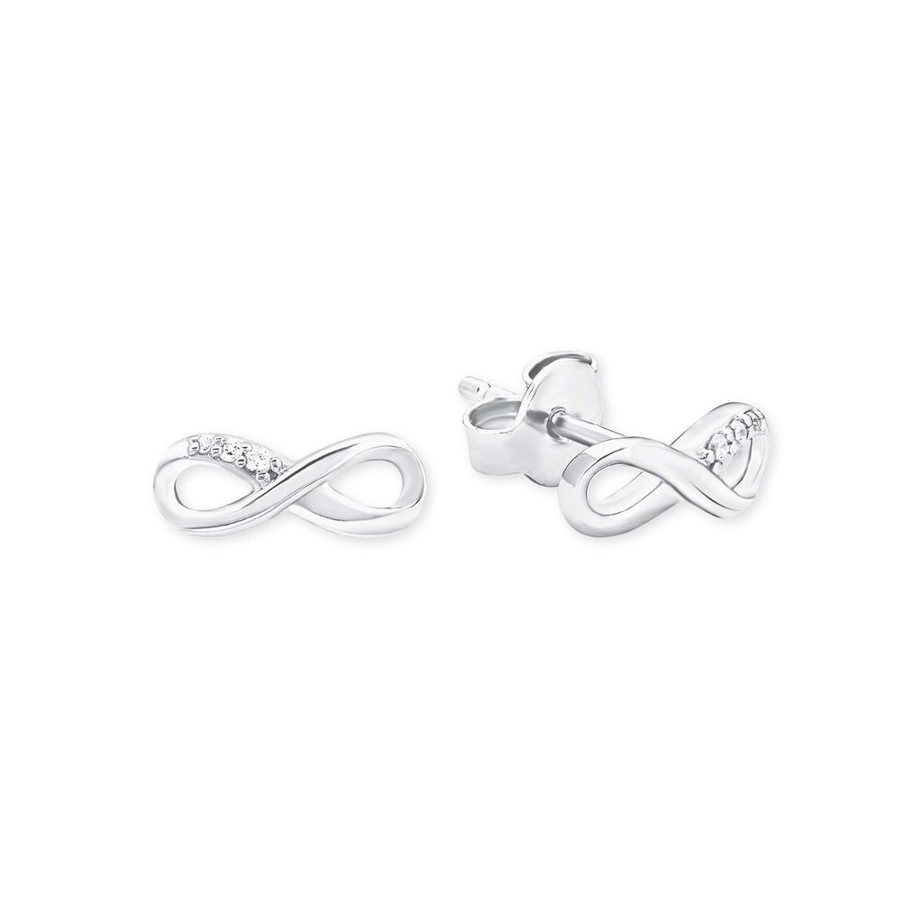 s.Oliver 2017247 Damen Ohrstecker Infinity Silber Weiß Produktbild 