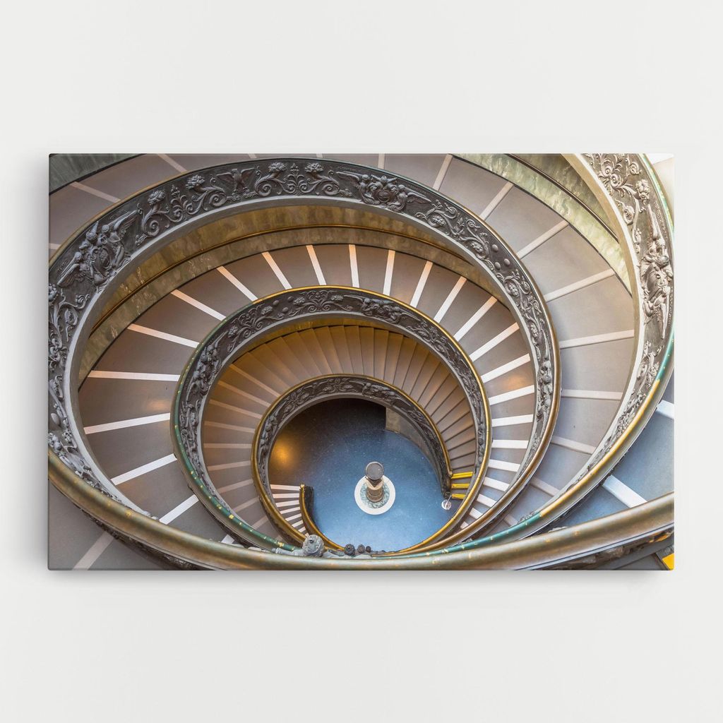 ARTHUB Leinwandbild 40x60 cm, Colored Stairs | Wohnzimmerdekoration, Hängende Bilder, Wanddekoration, Heimdekoration, Abstrakte, Optische Täusc...