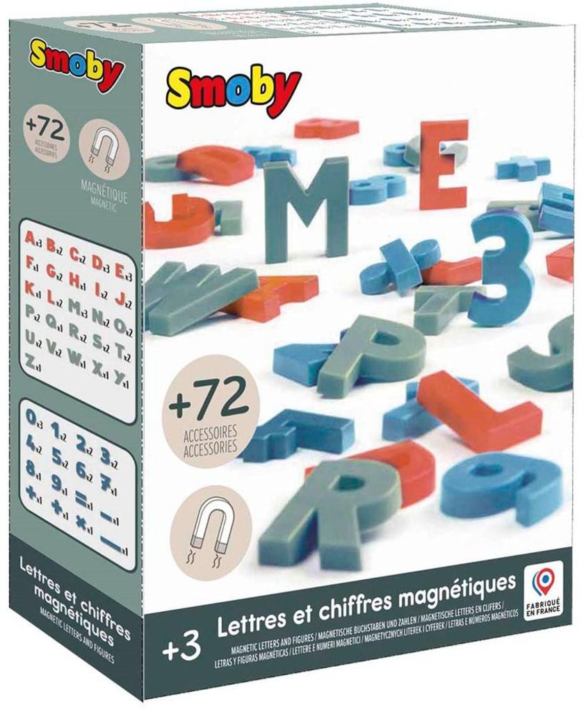 Magnetische Buchstaben und Zahlen 72 Stück Produktbild 