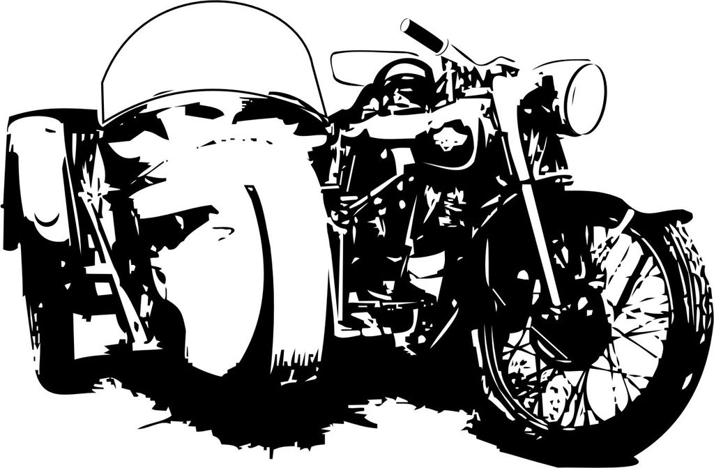 Kultmotorrad mit Seitenwagen - Motorrad //Wandtattoo, AWO, 960 mm x 600 mm, Farbe schwarz