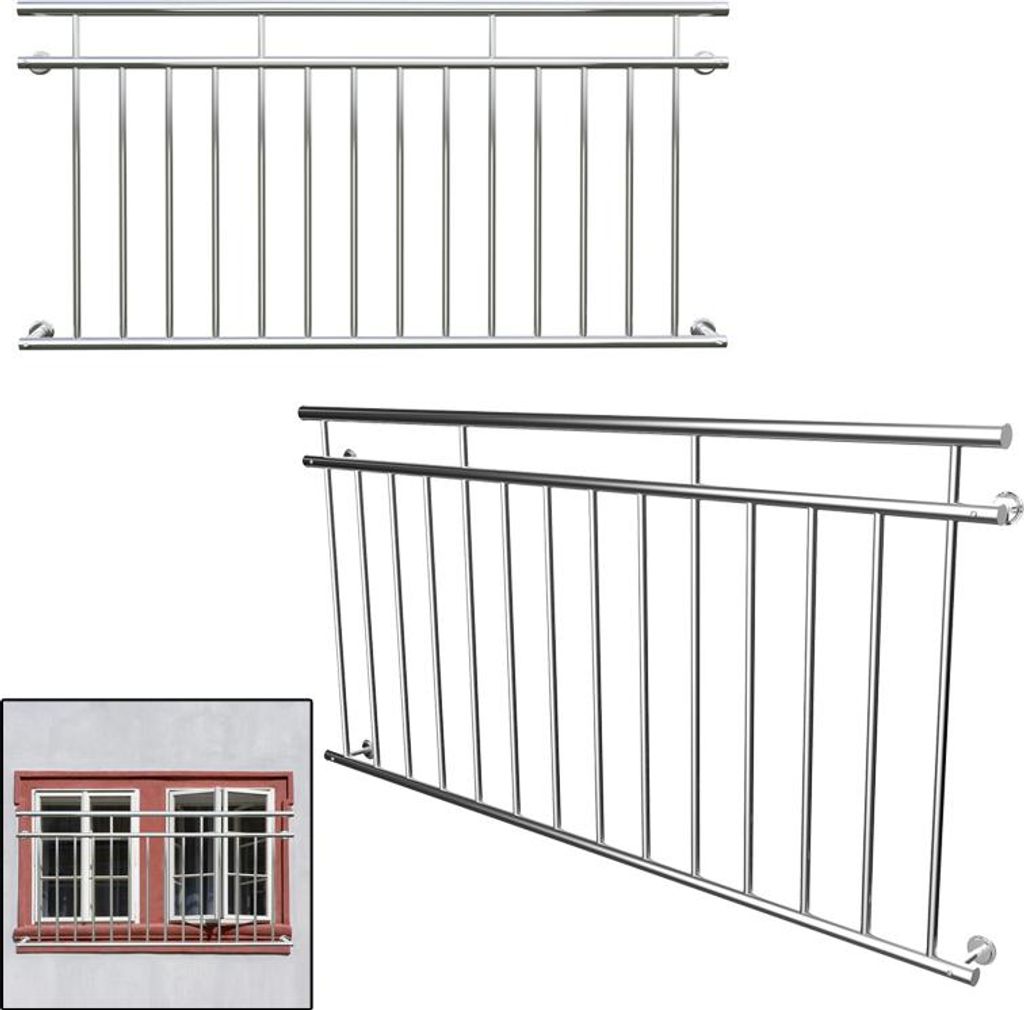 XINZI Garde-corps en inox 184x90cm - Non démontable, type Image du produit 