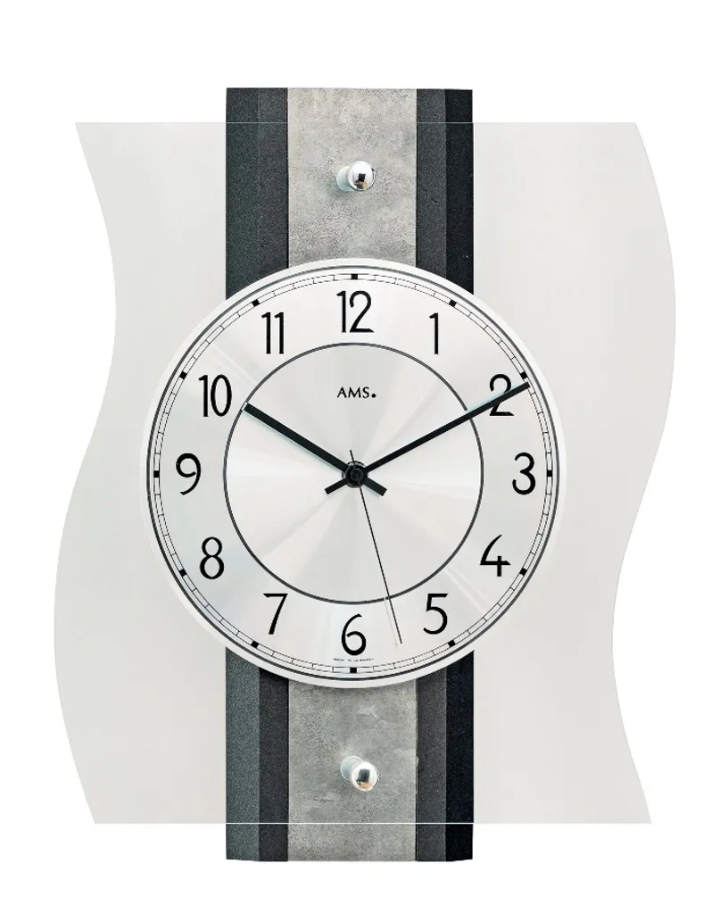 AMS 5538 Horloge murale radio-pilotée analogique avec verre bombé chic