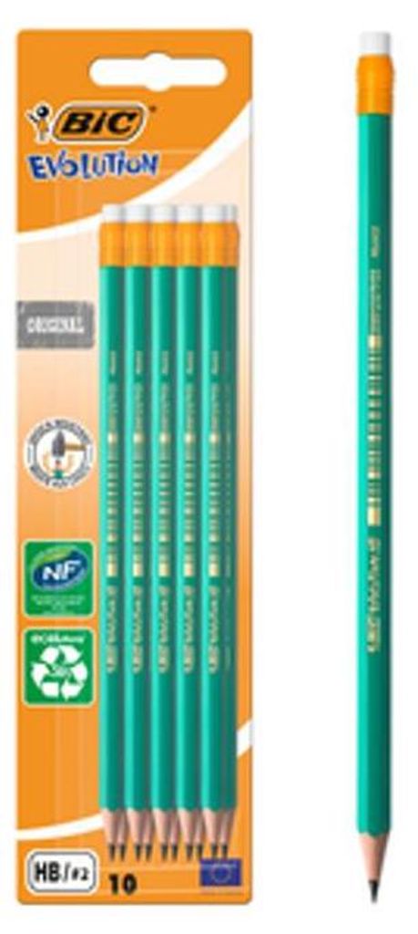 BIC Bleistift Evolution Original 655 HB mit Radiergummi