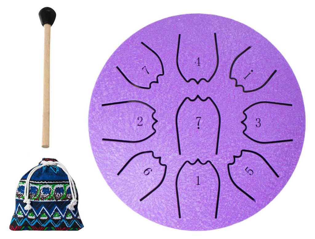 Stahltrommel 4/6 Zoll, 8/9 Töne, Regentrommel für den Garten, Klangheilungs-Musikinstrumente für Erwachsene und Kinder, Mini-Handpan-Trommeln f...