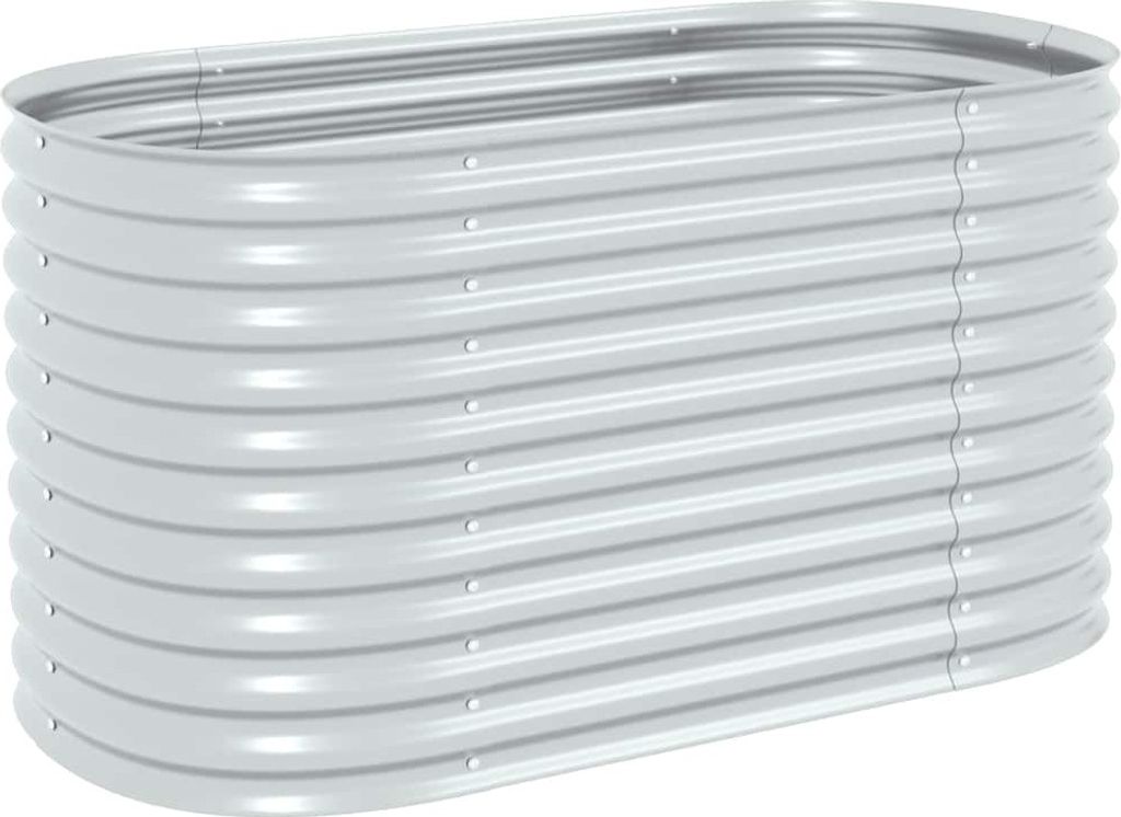 Garten-Hochbeet 160x80x81 cm Verzinkter Stahl Silbern