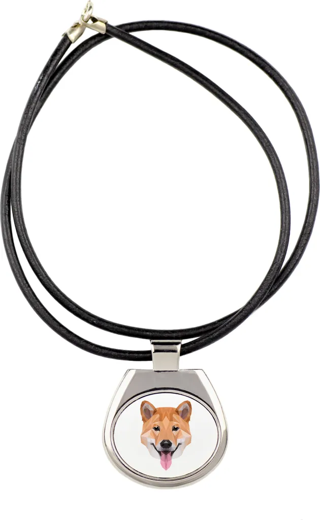 Collana Shiba Inu Art-Dog: Ciondolo Artigianale Argentato con Foto - 1